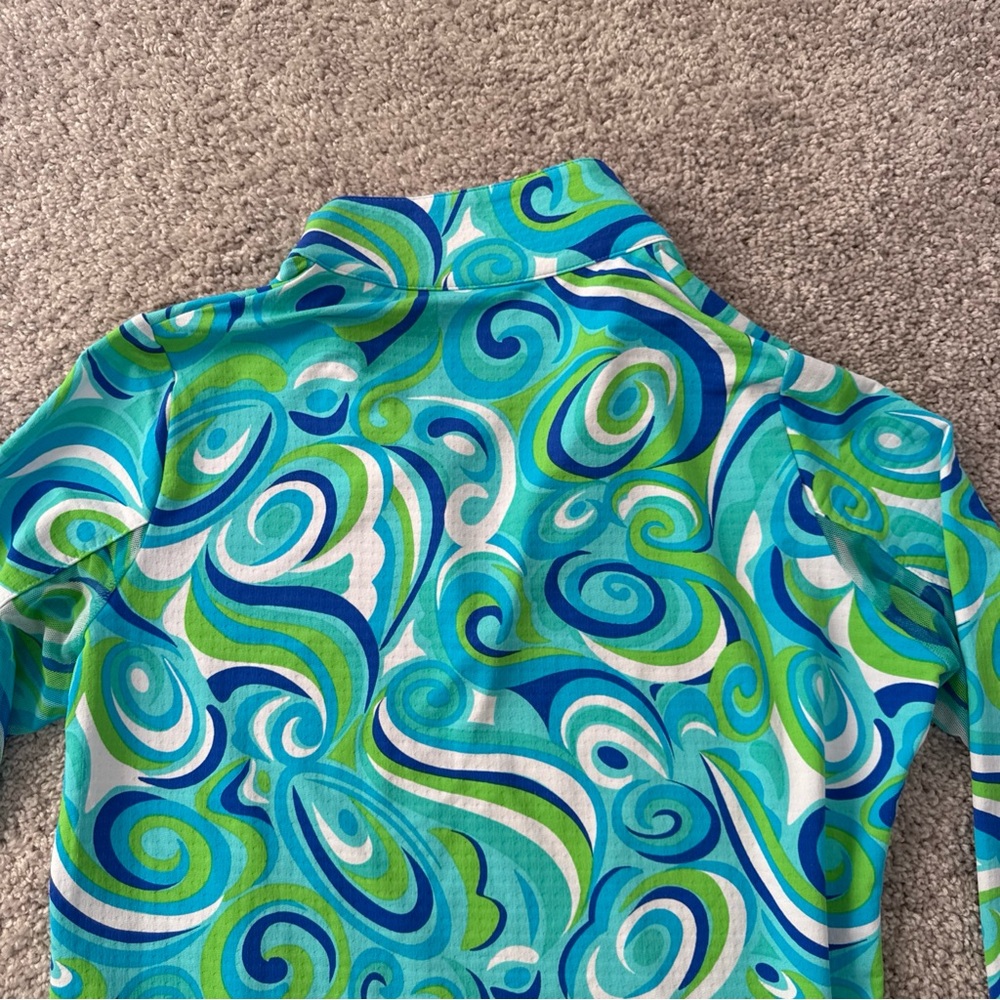 IBKUL UPF 50+ Protection Longsleeve Half Zip Top XS Beach Vacation Workout - Picture 13 of 14
